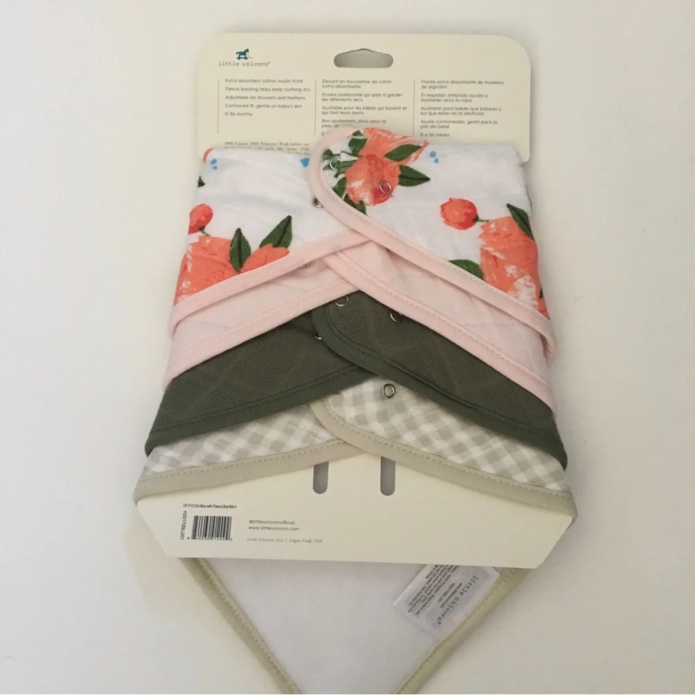NEW Bandana Bibs Cotton Muslin 4pk | Little Unicorn
